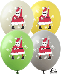 Balloons 12" With Print "Santa" (10 pcs.)