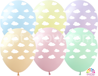 Balloons 12" with print "Clouds" (10 pcs.)