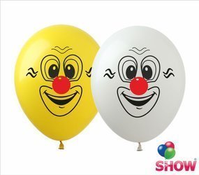 Balloons 12" with print  "Clown" (10 pcs.)