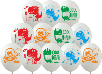 Balloons 12" with print "Dino" (12 pcs.)