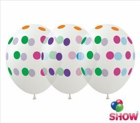 Balloons 12" with print "Dots" (10 pcs.)