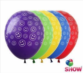 Balloons 12" with print "Emoji" (10 pcs.)