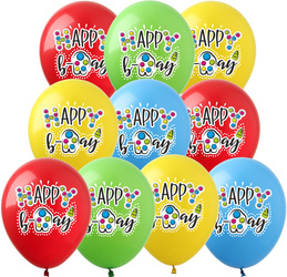 Balloons 12" with print "Happy Birthday Sim Dimple" (10 pcs.)