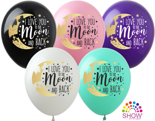 Balloons 12" with print " I Love you to the Moon" (10 pcs.)