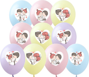 Balloons 12" with print "Love is.." (10 pcs.)