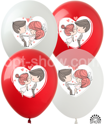 Balloons 12" with print "Love is.." (10 pcs.)