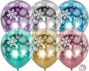 Balloons 12" with print "Snow" (10 pcs.)