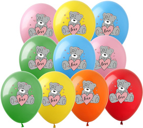 Balloons 12" with print " Teddy in Love" (10 pcs.)