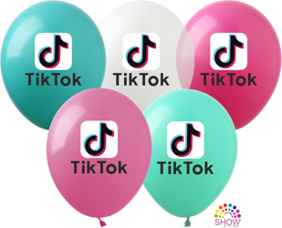 Balloons 12" with print "Tik-TOK"  (10 pcs.)