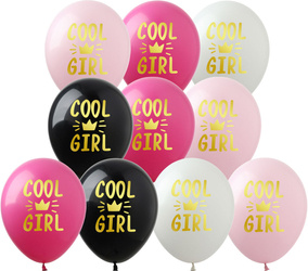 Balloons12" with print "Cool Girl" (10 pcs.)