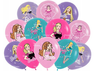 Balony gumowe z nadrukiem Barbie (12 szt.)