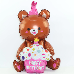 Foil Balloon 3D Bear Brown