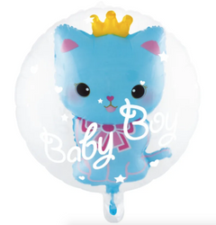 Foil Balloon in Balloon "Baby Boy, Cat " (60cm*69cm)