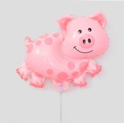 Foil Balloon on a long stick  "Pig"