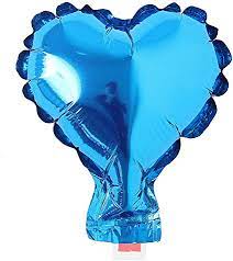 Foil balloon Heart, Blue 5" (10 pcs.)