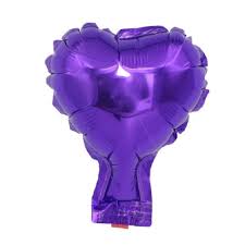 Foil balloon Heart, Purple 5" (10 pcs.)