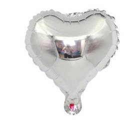 Foil balloon Heart, Silver 10" (10 pcs.)