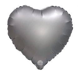 Foil balloon Heart, Silver 18" (45cm.)