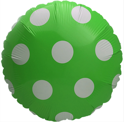 Foil balloon Round, Green Dots 18" (45cm.)