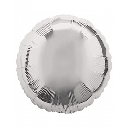 Foil balloon Round, Silver 18" (45cm.)