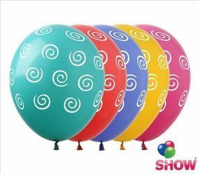 Balloons 12" with print "Spirals" (10 pcs.)