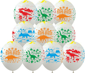 Balloons 12" with print "Dinosaur" (10 pcs.)