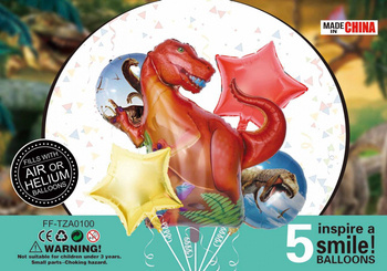 Zestaw Balonów Dinozaury (5 szt.)