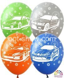 Balloons 12" with print "Cars" (10 pcs.)